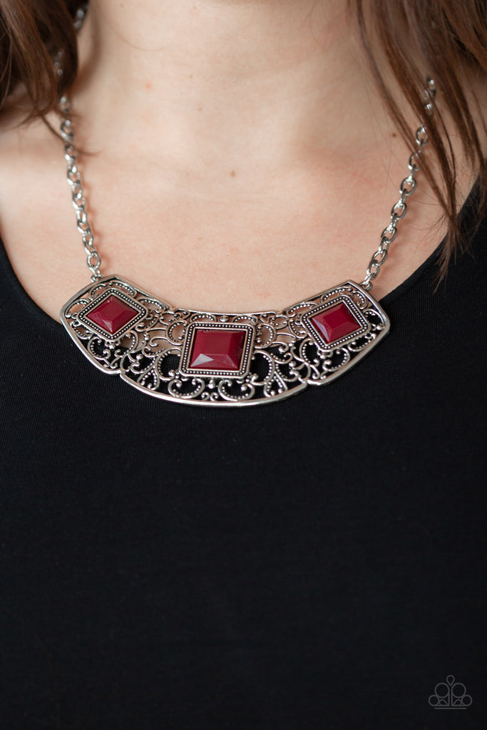 Paparazzi Set | Silver necklace statement, Red hoop earrings, Purple  bracelet